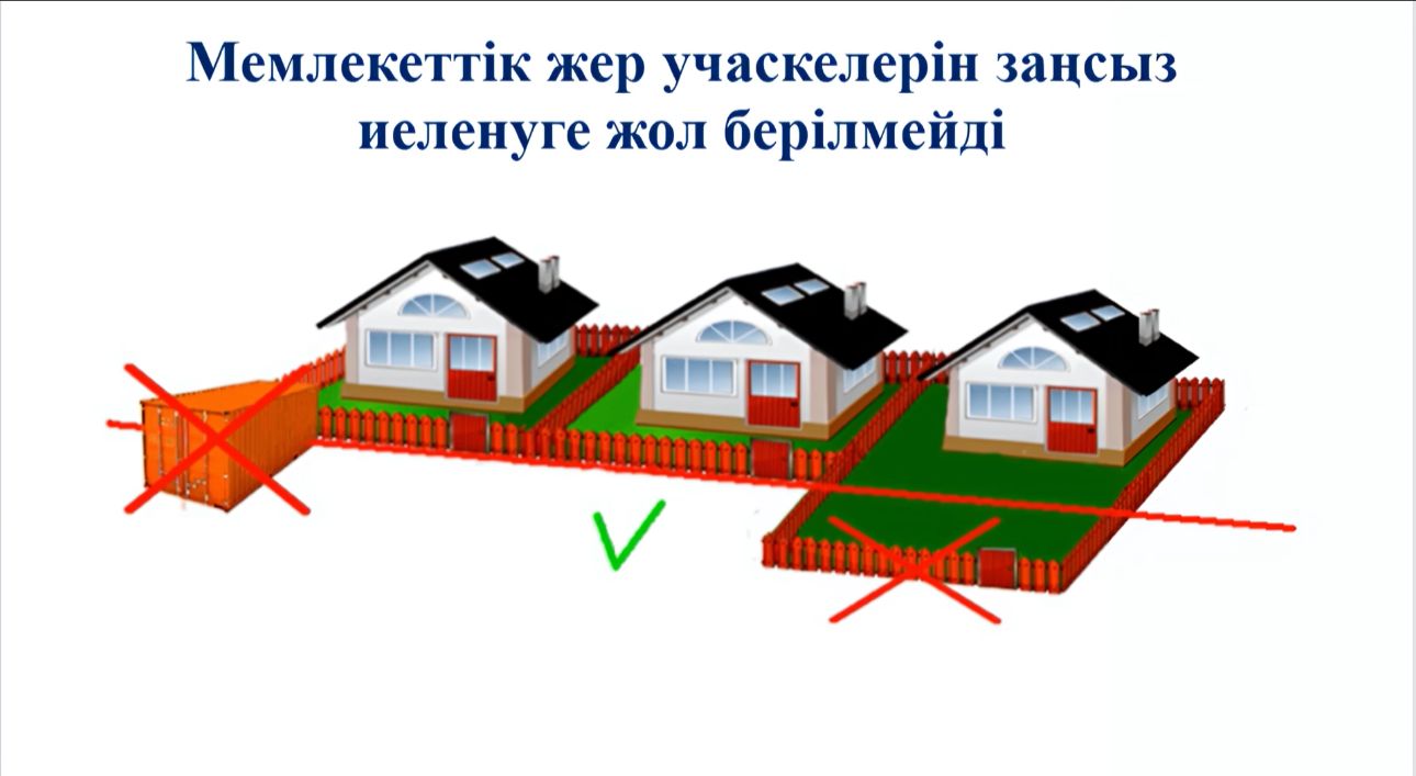 Мемлекеттік жер учаскелерін заңсыз иеленуге жол берілмейді