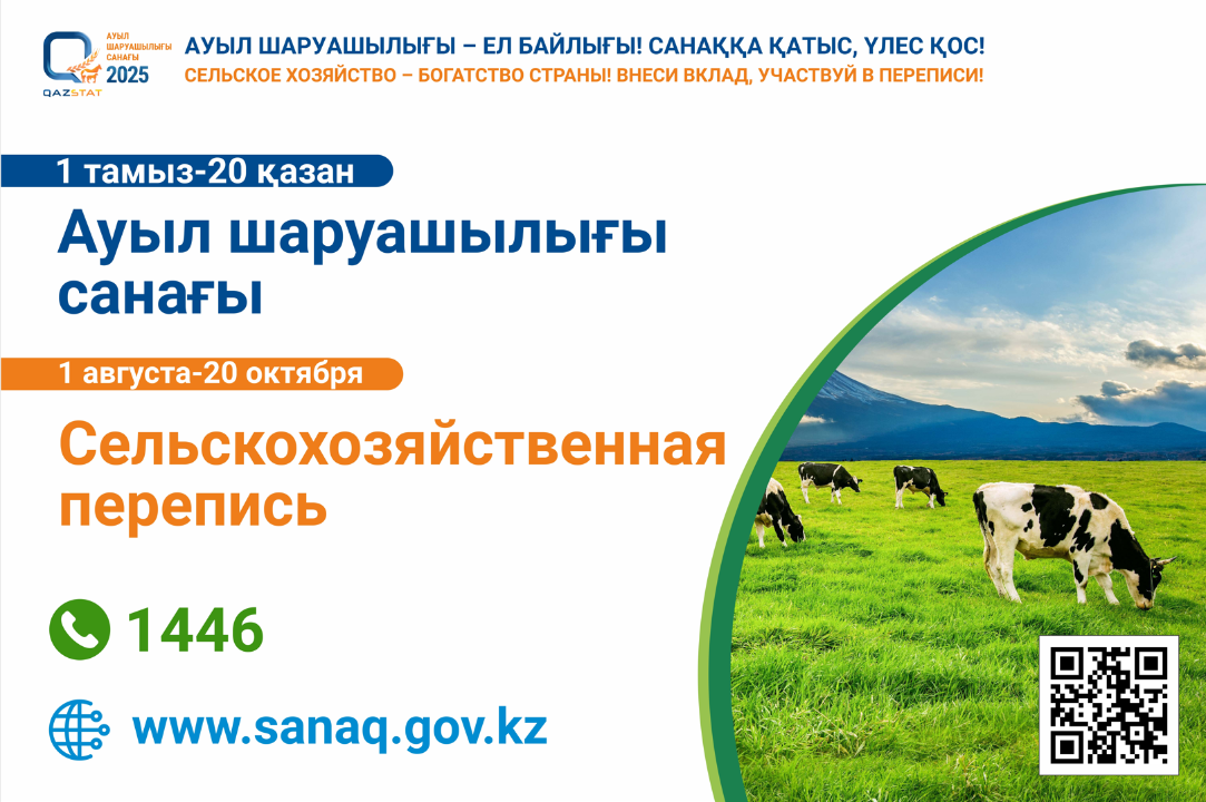 2025 жылы өтетін ауыл шаруашылығы санағы туралы
