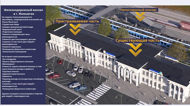 Жезқазған қаласы темір жол вокзалының жаңғыртылуы