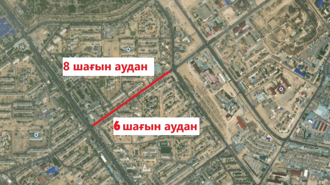 Ақтауда 8 және 6-шағын аудан аралығындағы автомобиль жолы уақытша жабылады