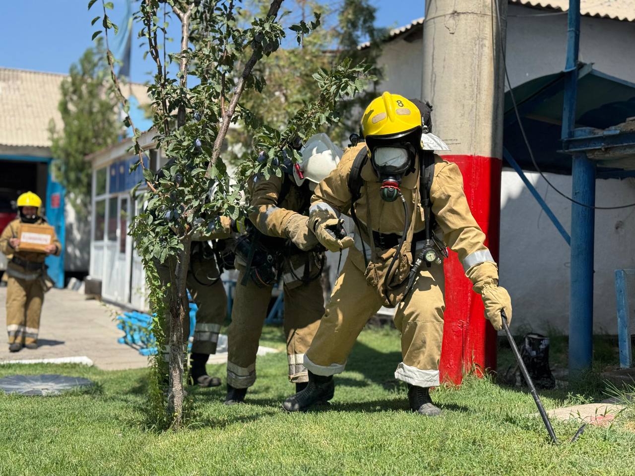 Байзақ ауданында өрт сөндірушілермен жоспардан тыс оқу-жаттығу өтті