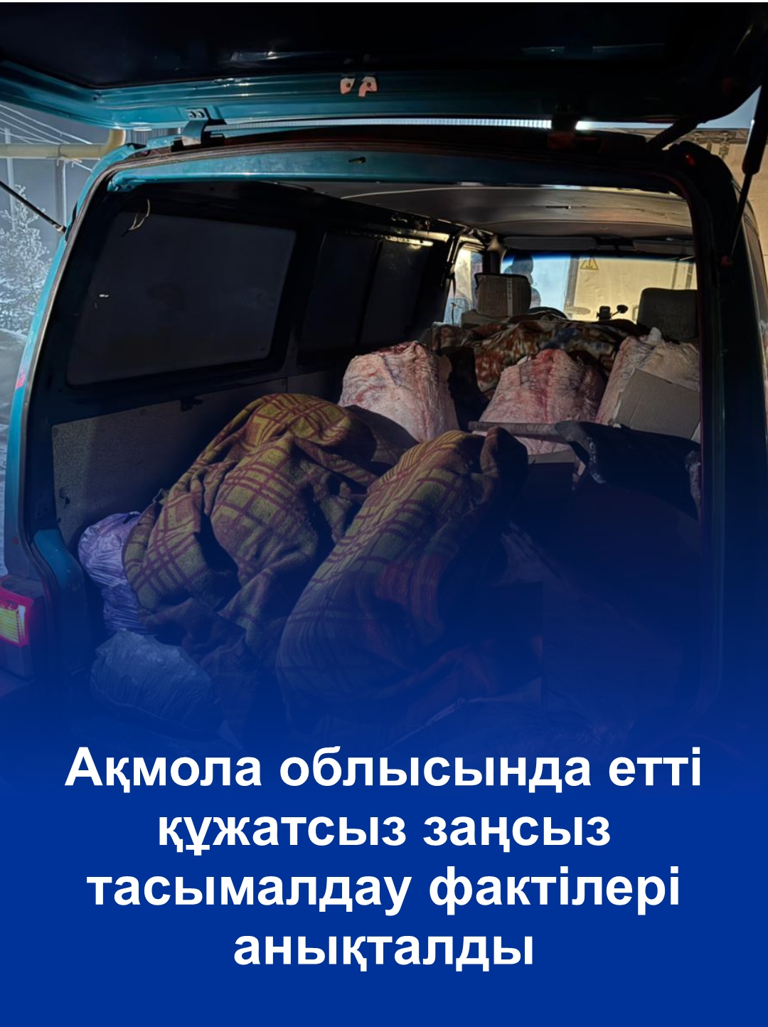 Ақмола облысында етті құжатсыз заңсыз тасымалдау фактілері анықталды
