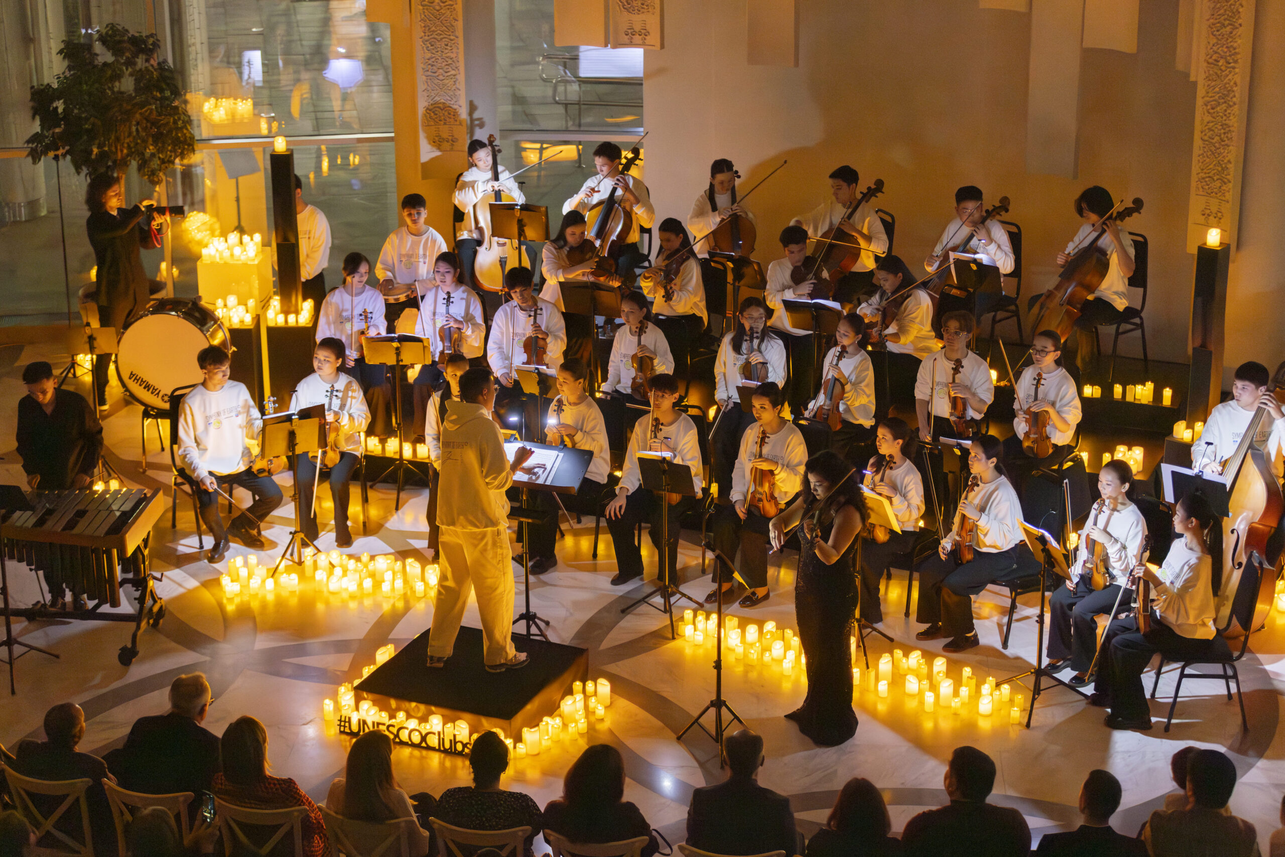 Ахмет Жұбанов атындағы мектептің жас музыканттары TURAQTY JOL 7.0 эконауқанының іске қосылуына қатысты