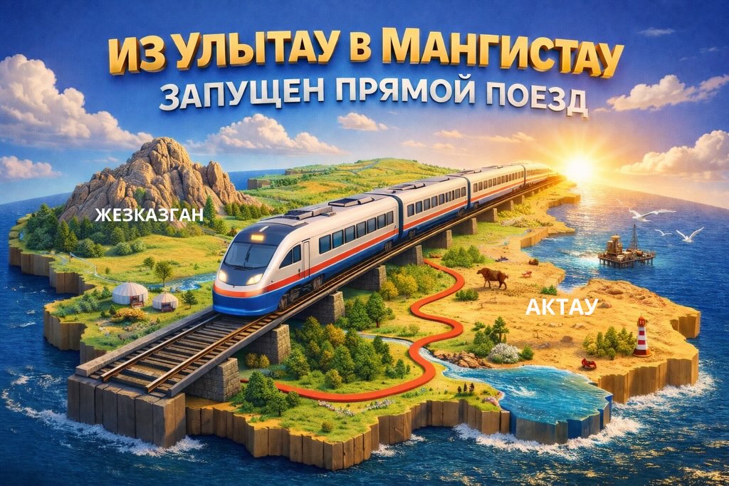ҰЛЫТАУДАН МАҢҒЫСТАУҒА ТІКЕЛЕЙ ПОЙЫЗ ҚАТЫНАЙДЫ