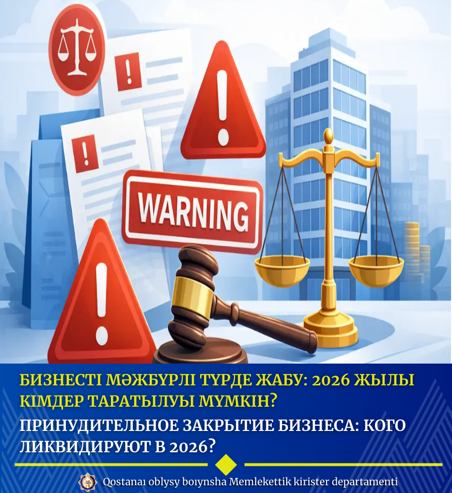 Бизнесті мәжбүрлі түрде жабу: 2026 жылы кімдерге қауіп бар?