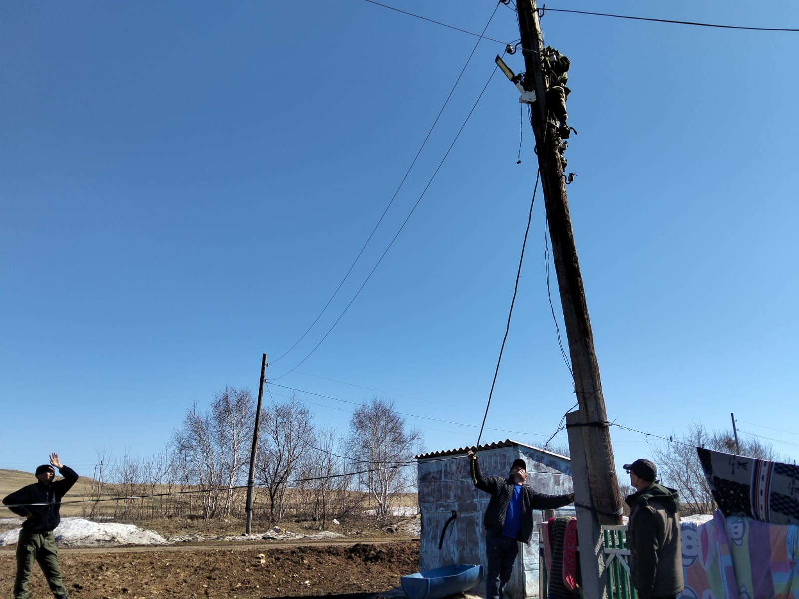 Қанай би ауылының көше жарықтарын қадпына келтіру жұмыстары