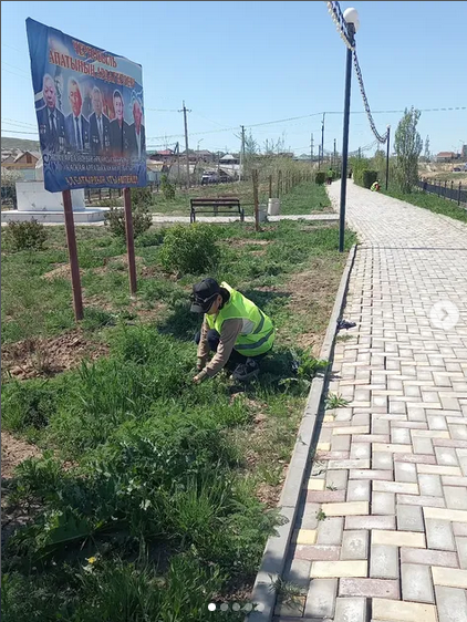 Саябақта күнделікті тазалық жұмыстары жүргізілуде