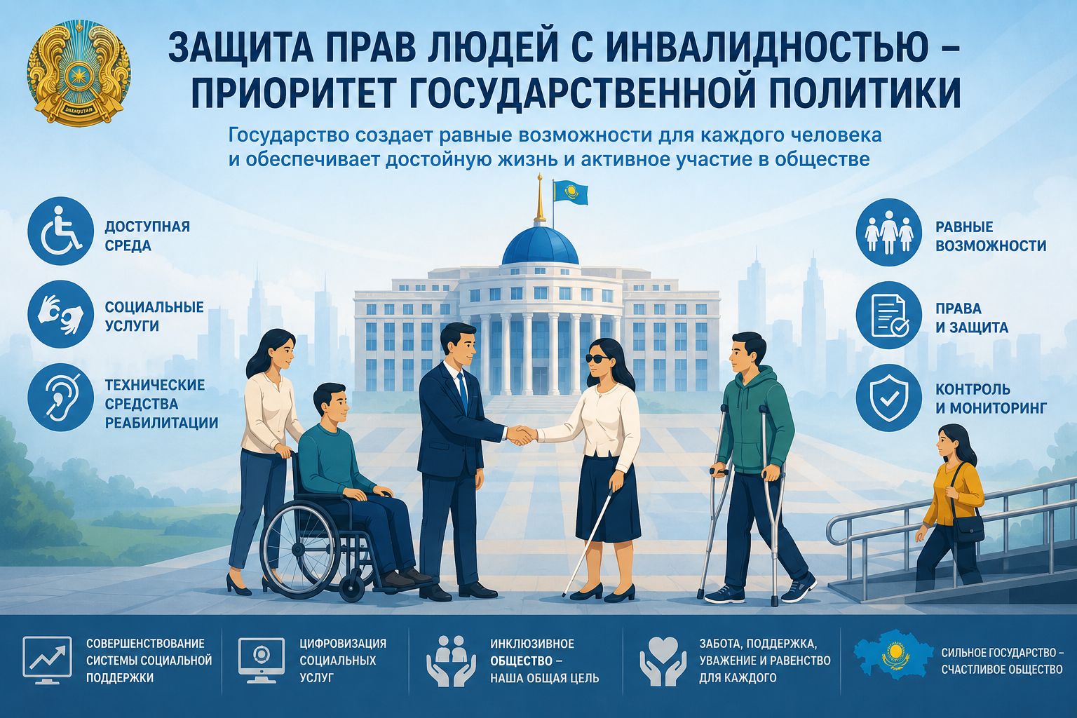 Мүгедектігі бар адамдардың құқықтарын қорғау – мемлекеттік саясаттың басымдығы