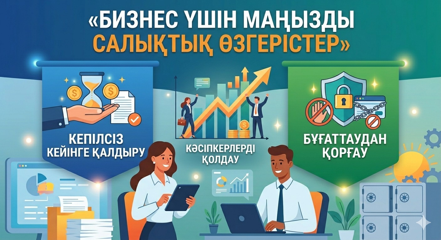 Кепілсіз мерзімін ұзарту және бұғаттаудан қорғау: бизнеске арналған негізгі салықтық өзгерістер