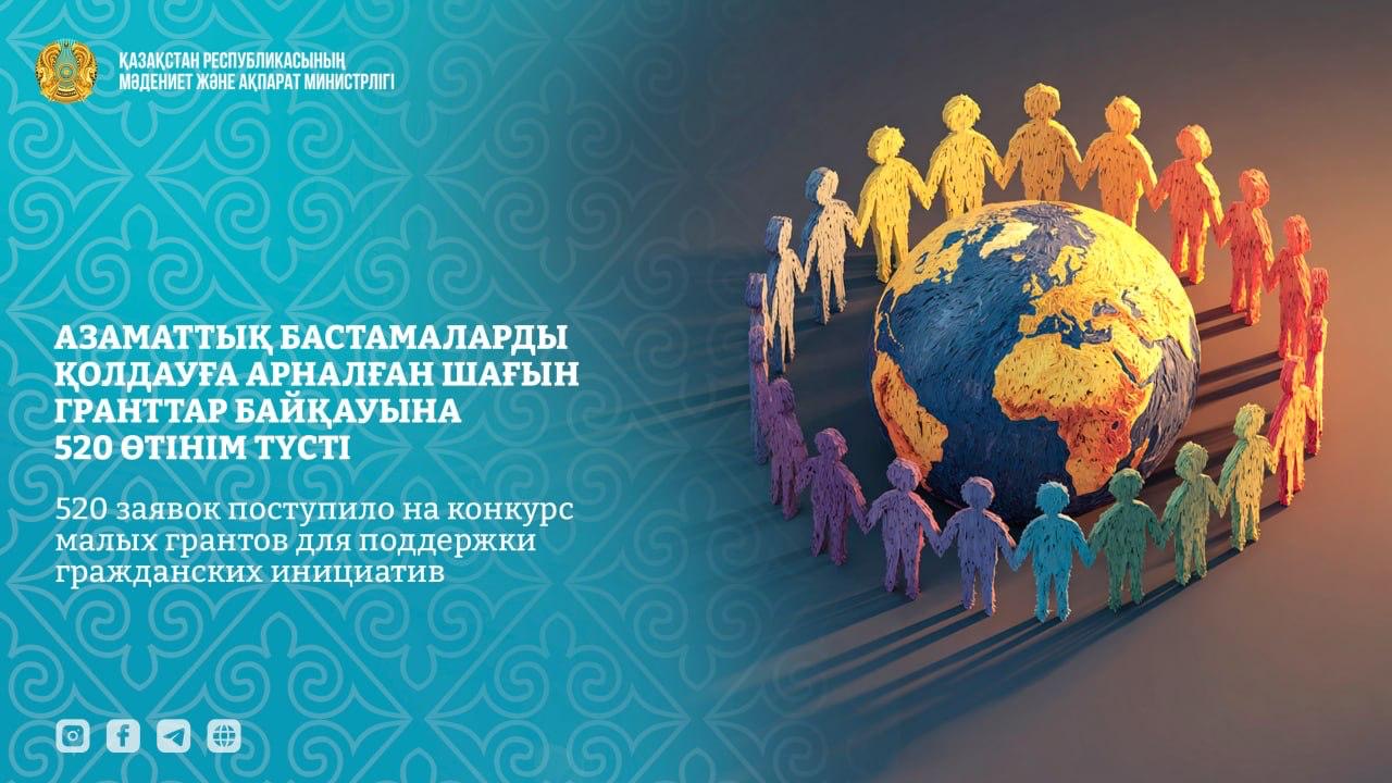 Азаматтық бастамаларды қолдауға арналған шағын гранттар байқауына 520 өтінім түсті