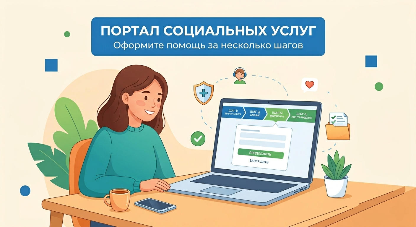 Әлеуметтік қызметтер порталы: көмекті дербес рәсімдеудің бірнеше қарапайым қадамы
