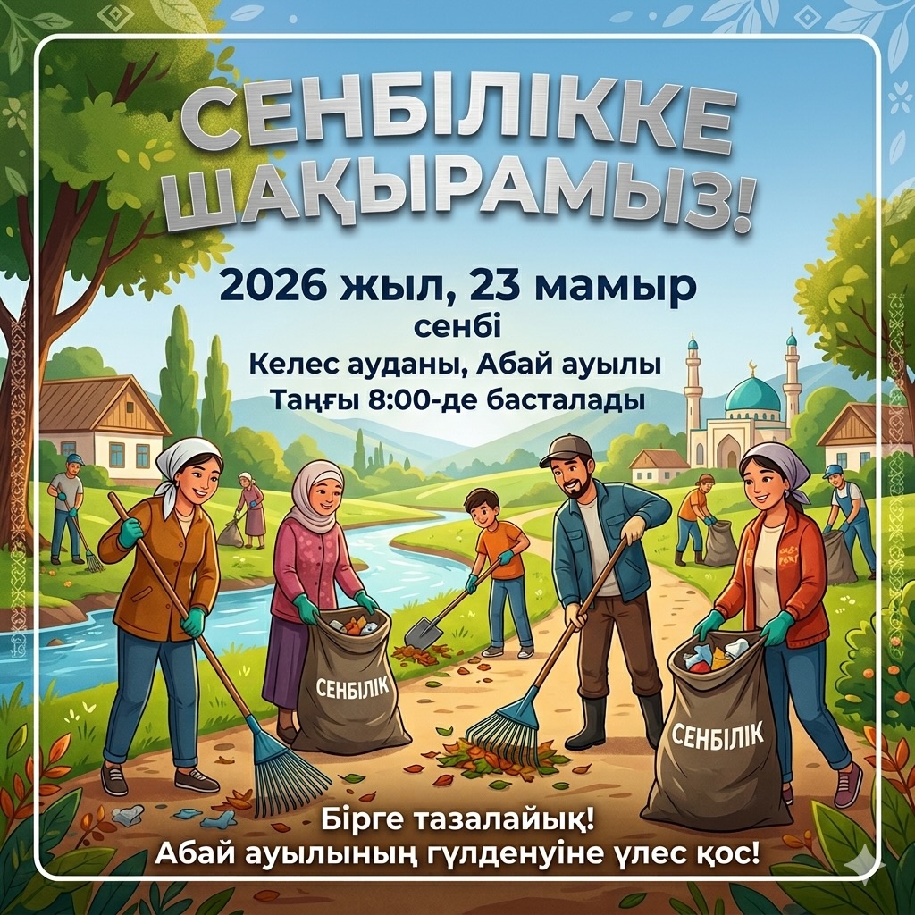 ҚҰРМЕТТІ КЕЛЕС АУДАНЫНЫҢ ТҰРҒЫНДАРЫ!