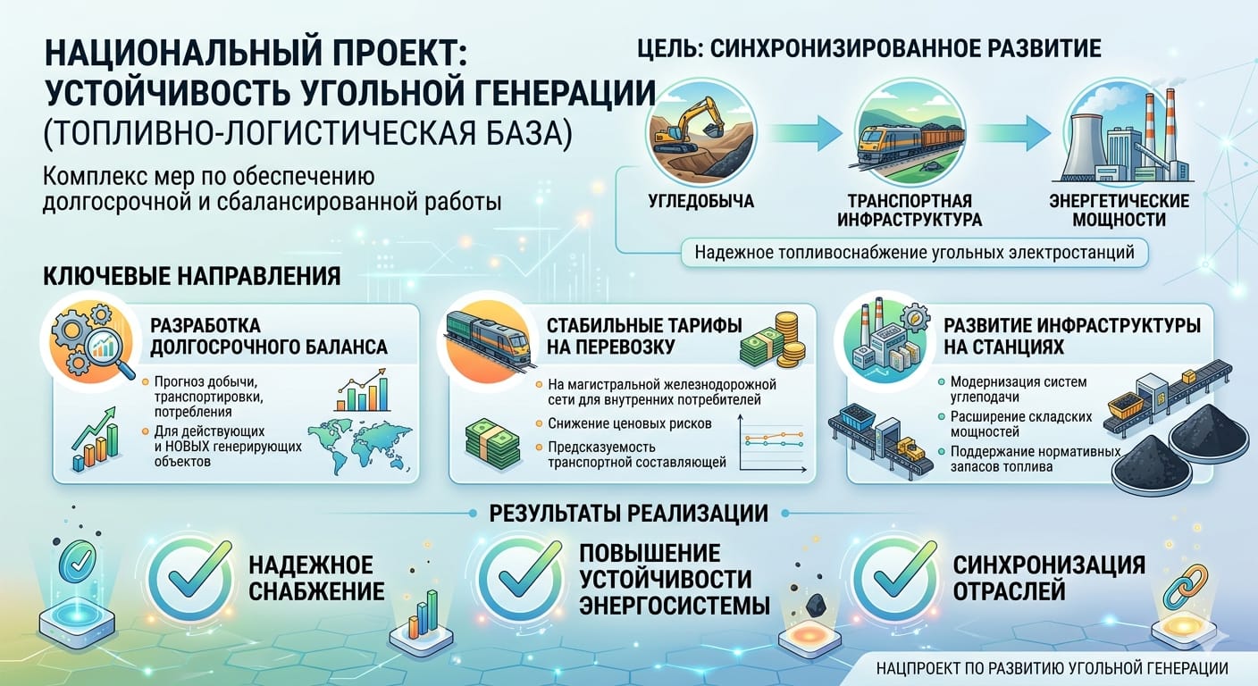 Ұлттық жоба көмір генерациясының отын-логистикалық тұрақтылығын қамтамасыз етеді