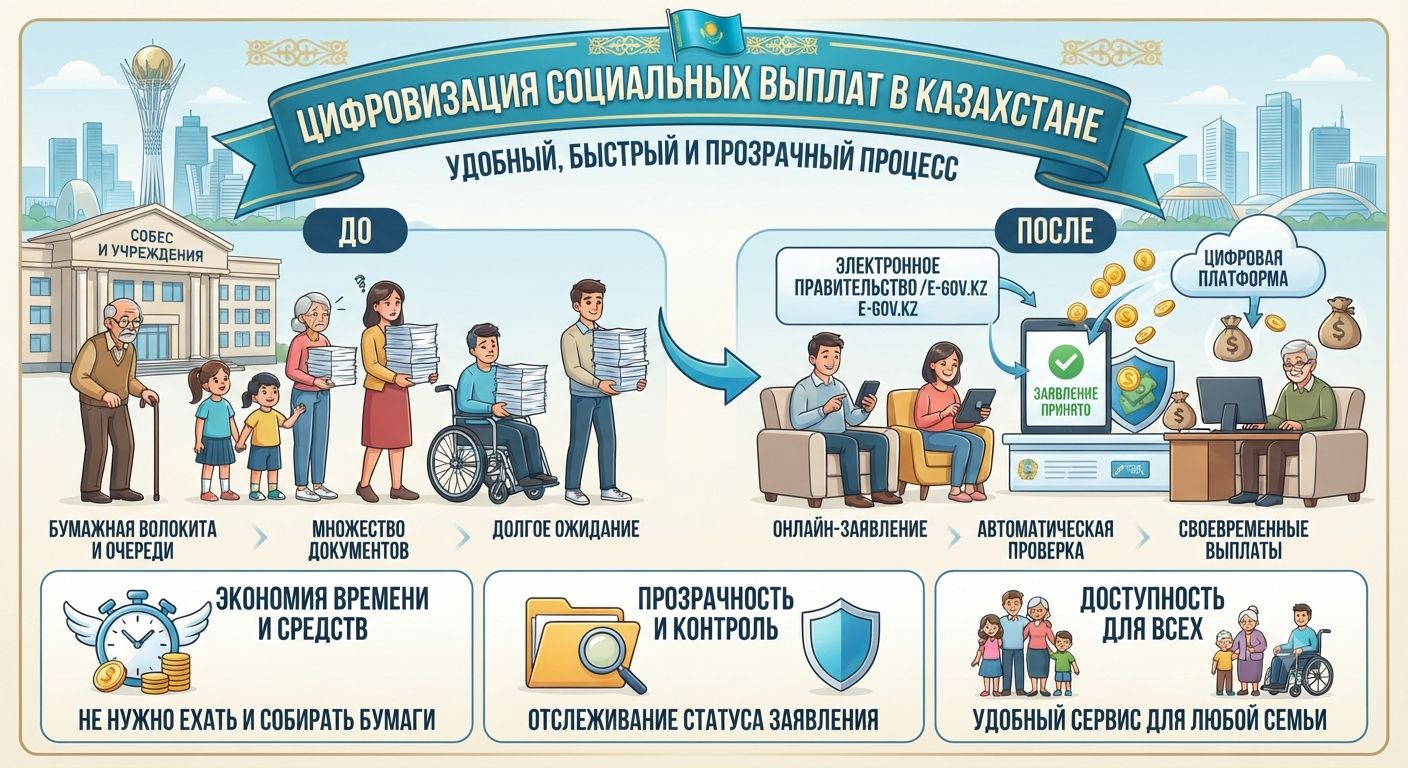 Зейнетақы төлемдері мен  жәрдемақыларды цифрлық жүйе арқылы уақытылы қолдау