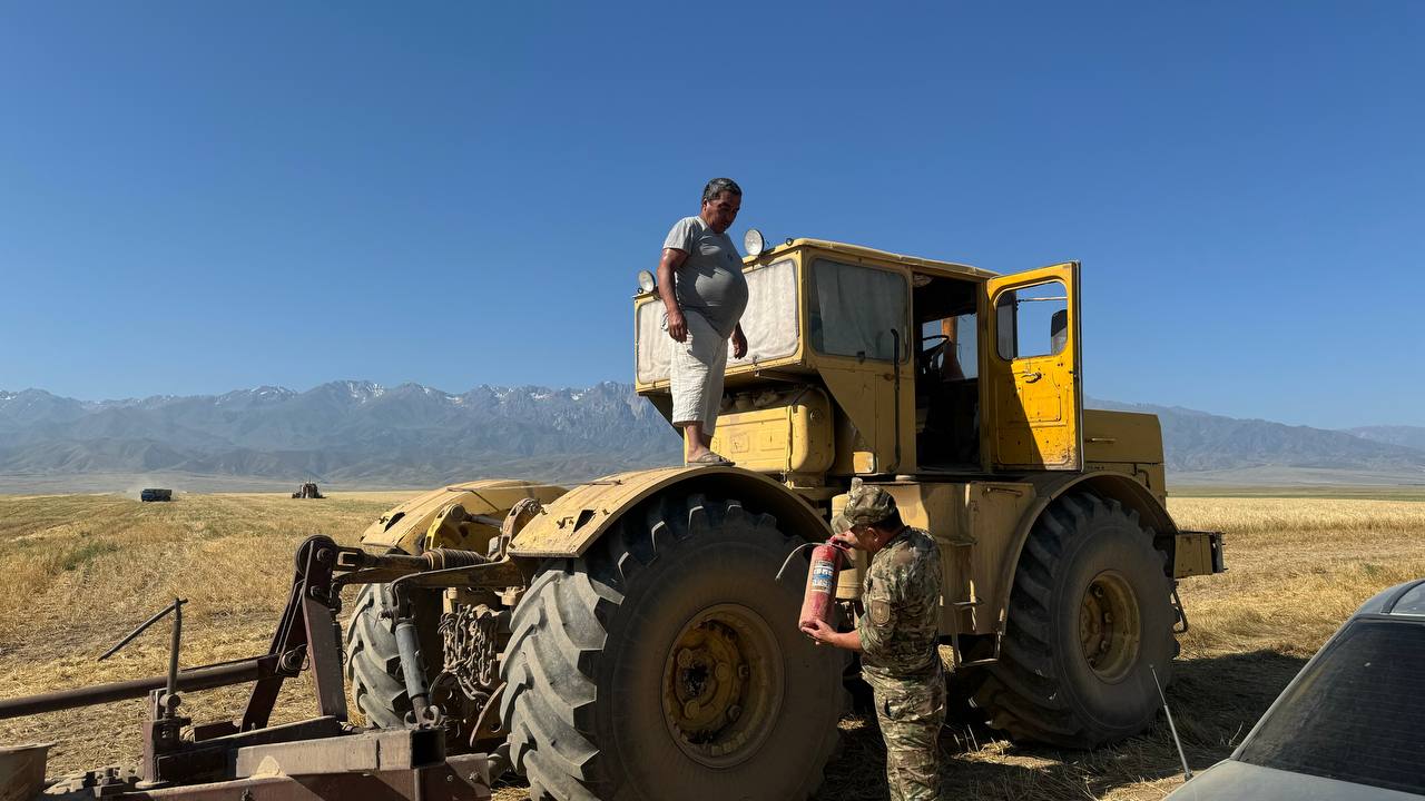 Т. Рысқұлов ауданында егін жинау науқаны кезінде өрт қауіпсіздігі шаралары күшейтілді