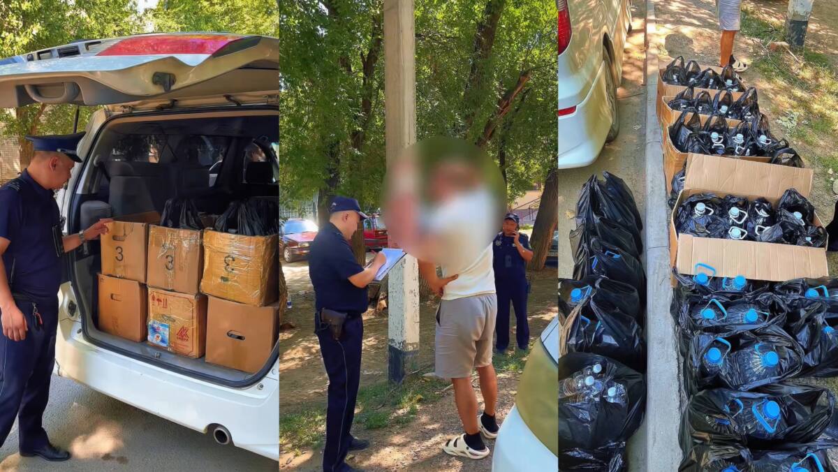 Оралда полицейлер 400 литрге жуық заңсыз сақталған алкоголь өнімін тәркіледі