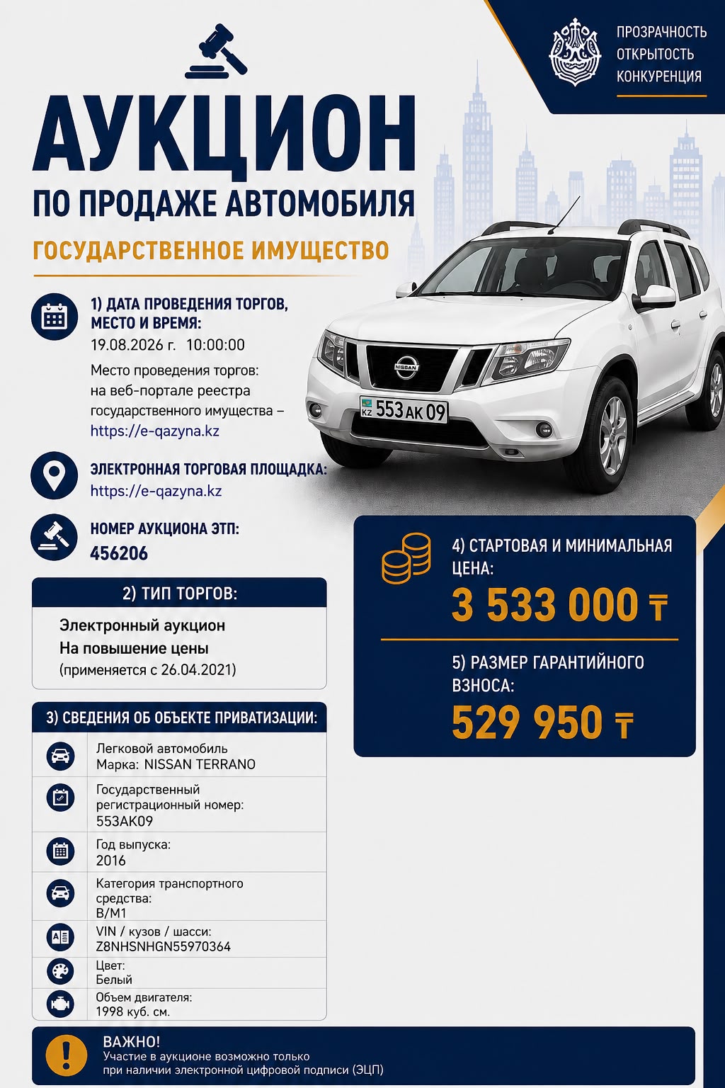 Сауда-саттық өткізу туралы хабарлама