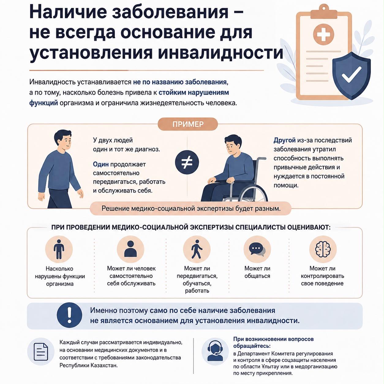 Аурудың болуы неге әрдайым мүгедектікті белгілеуге негіз бола бермейді