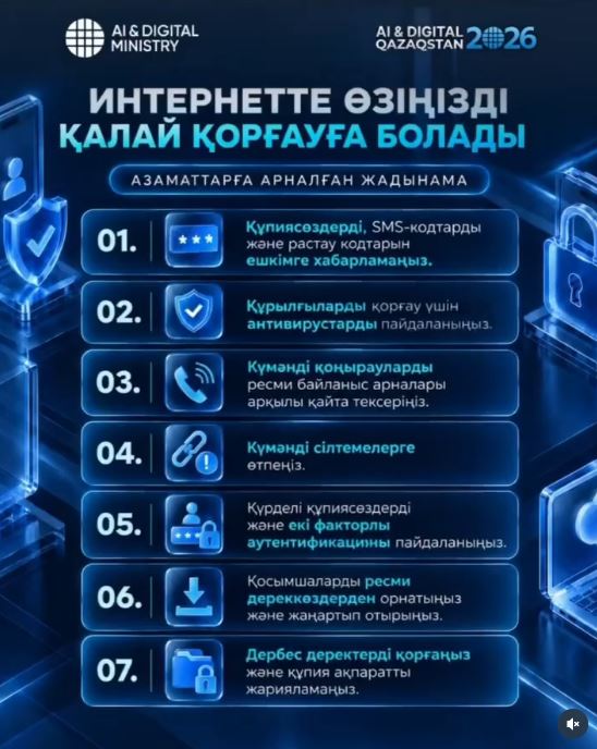 Еске саламыз: қыркүйек – киберқауіпсіздік айы