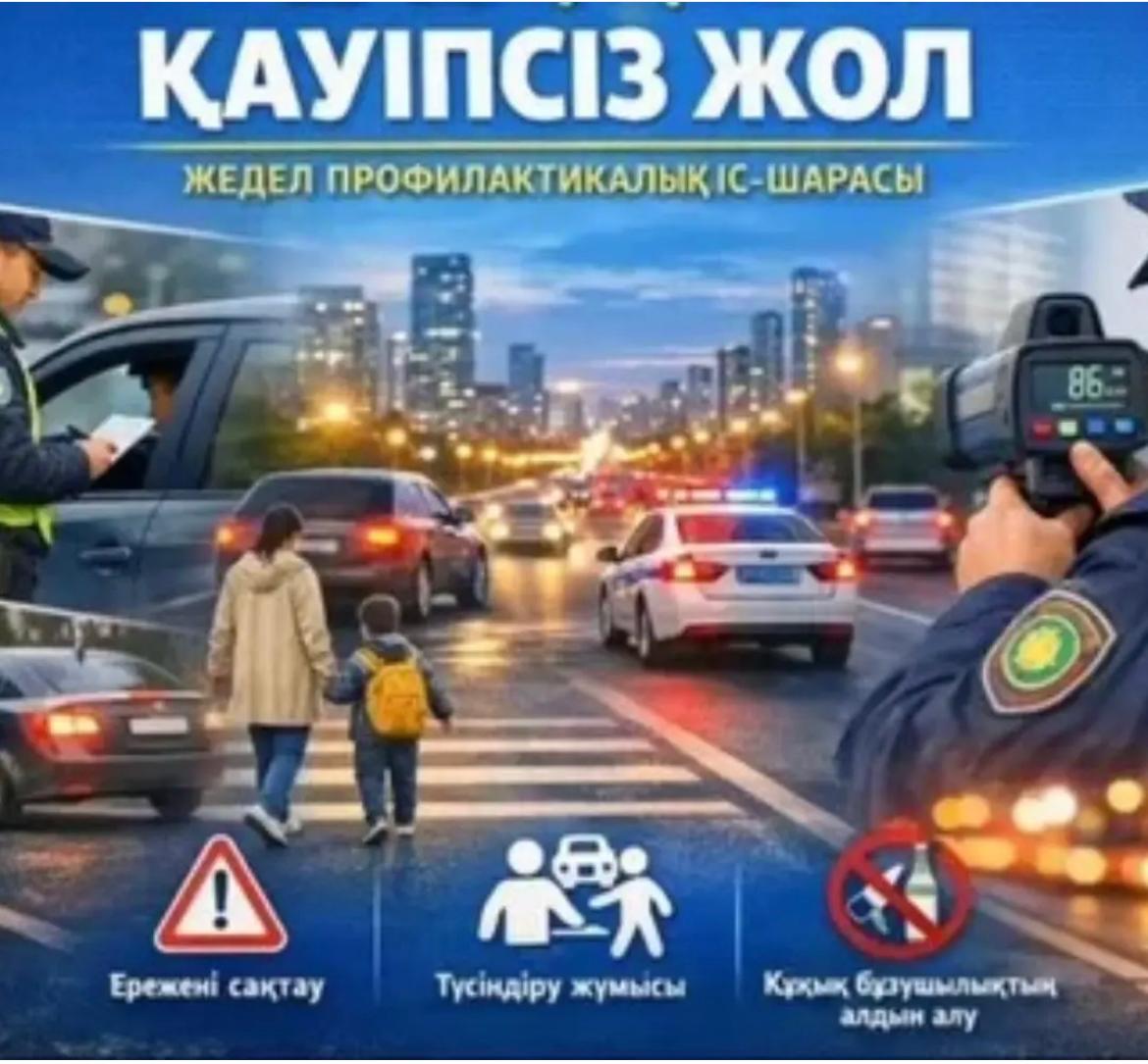 ЖОЛ ҚОЗҒАЛЫСЫНЫҢ ҚАУІПСІЗДІГІ – БАРШАМЫЗҒА ОРТАҚ ЖАУАПКЕРШІЛІК.