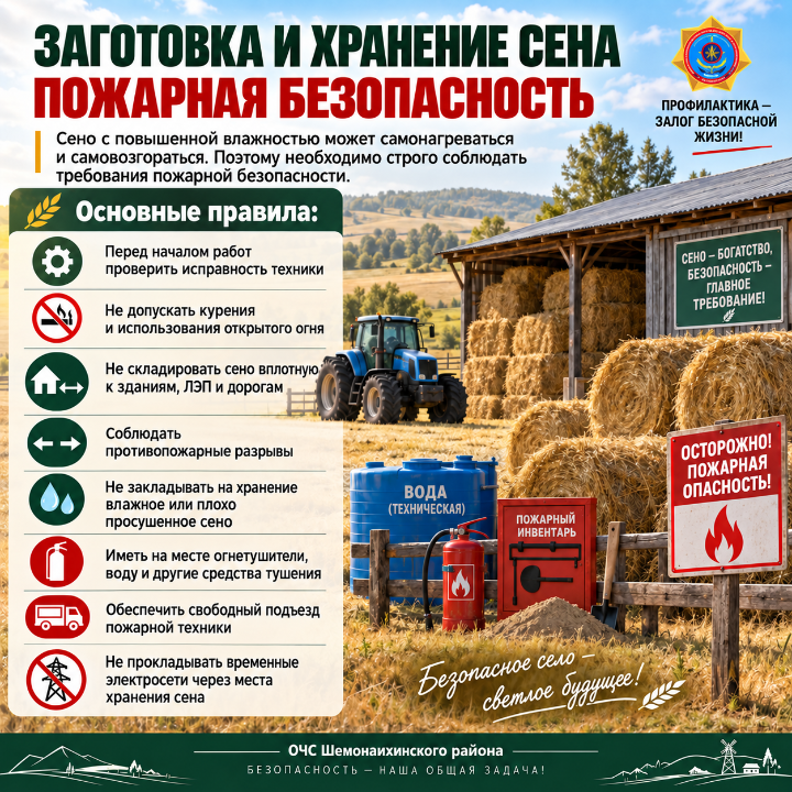 Шөп дайындау және сақтау кезіндегі өрт қауіпсіздігі