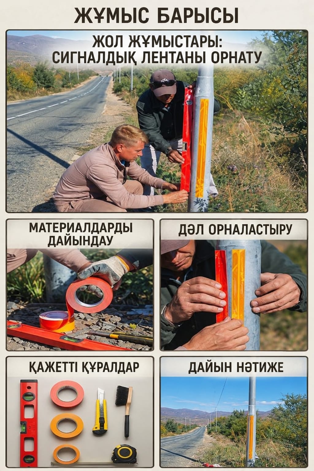 «Жол қауіпсіздігін қамтамасыз ету мақсатында жарық шағылыстыратын элементтер орнатылды»