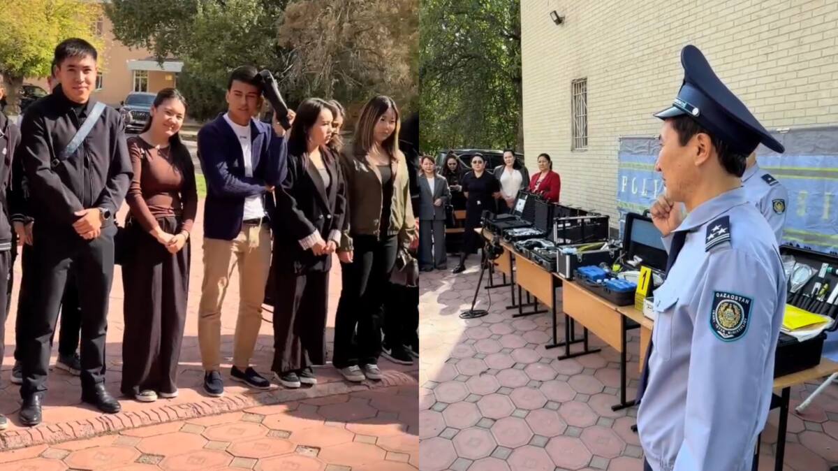 Түркістан облысында полиция студенттерге криминалистік зертхананың жұмысын көрсетті